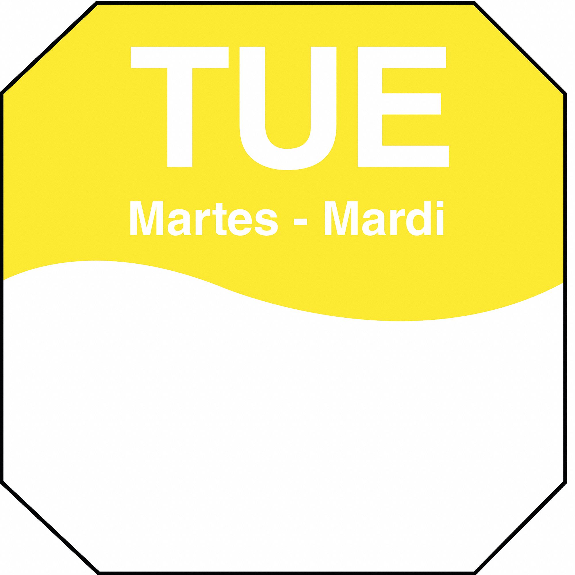 Day-of-The-Week Label, 3-1/7 In. W, PK1000