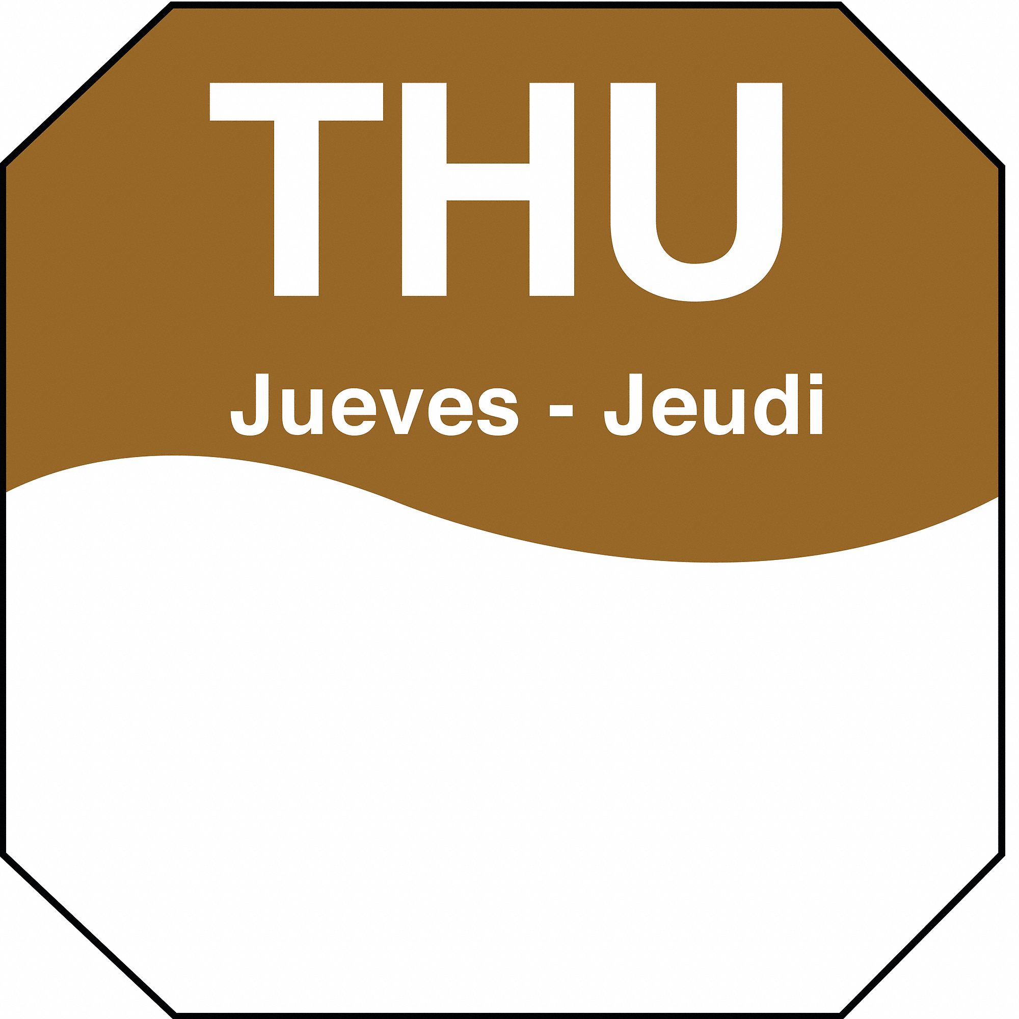 Day-of-The-Week Label, 1-1/4 In. W, PK1000