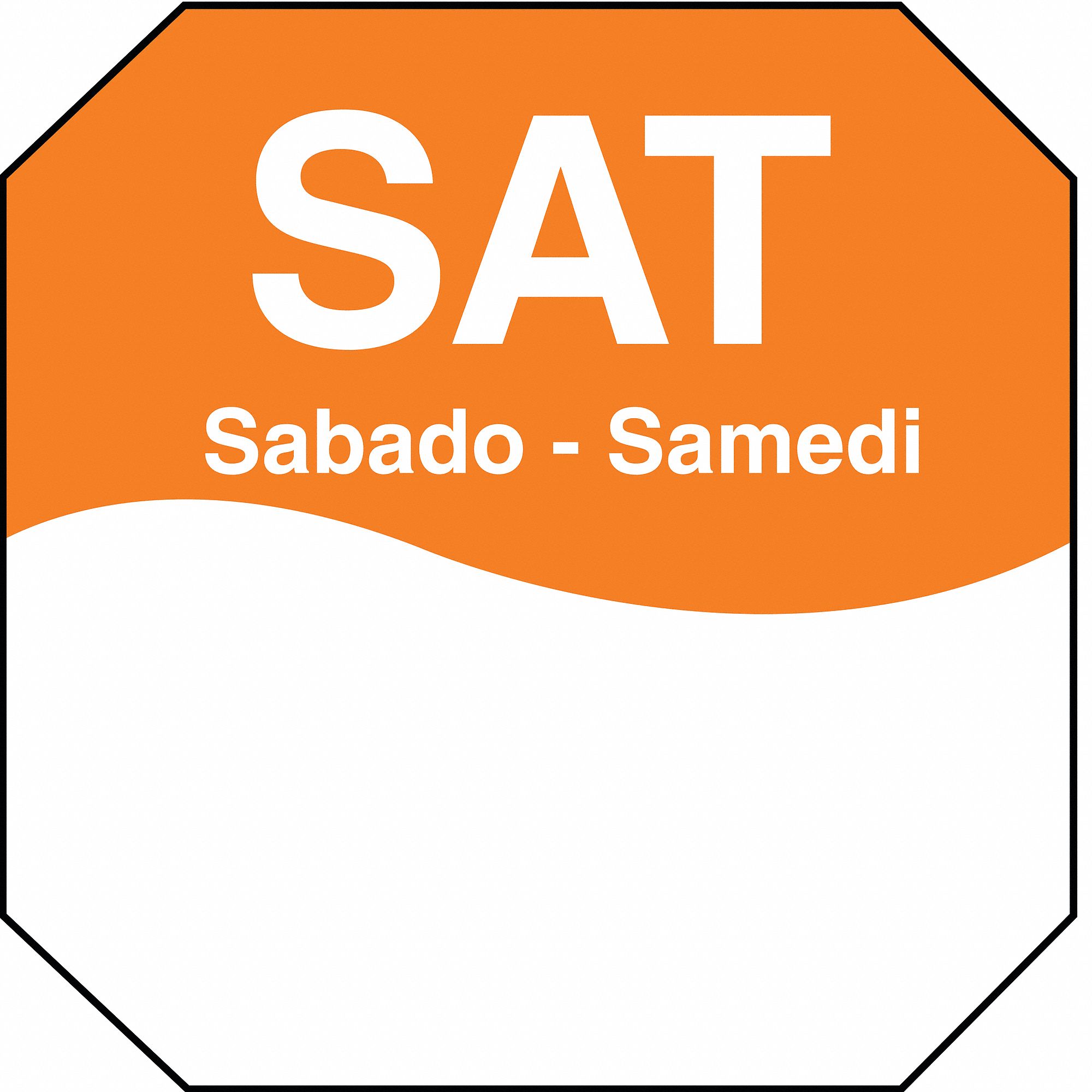 Day-of-The-Week Label, 3 In. W, PK 1000