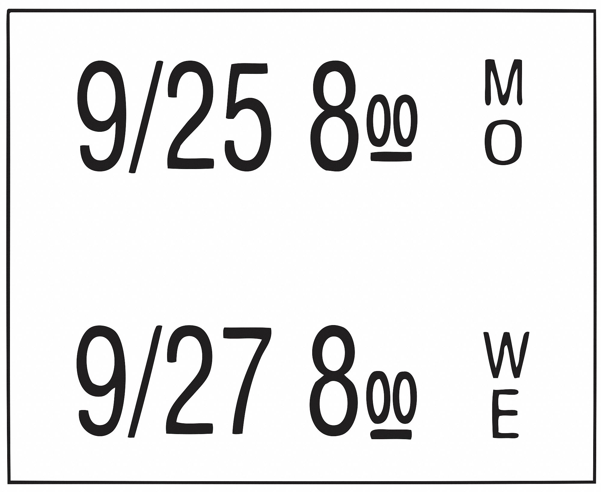 Date Coder Labels, 3/4 In. H, PK6000