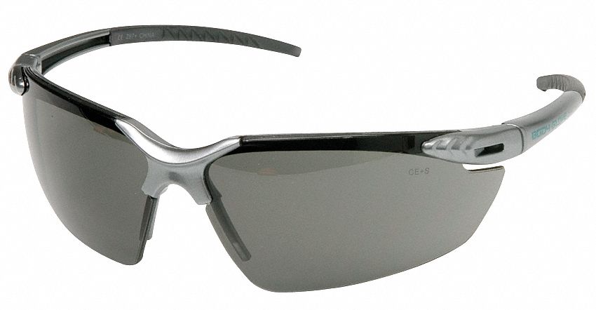 Safety Glasses, Gray, Scratch-Resistant