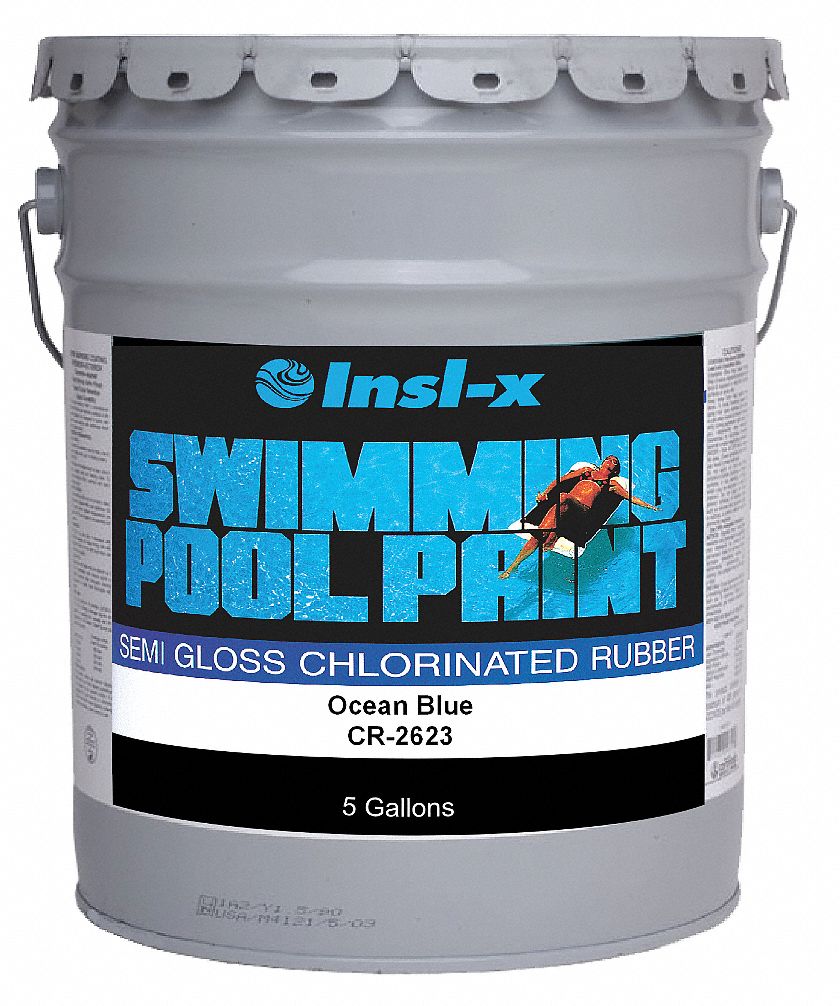 Pool Paint, Chlorinatd Rbbr, Ocean Blue, 5G