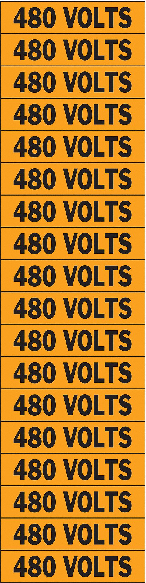Voltage Card, 18 Marker, 480 Volts