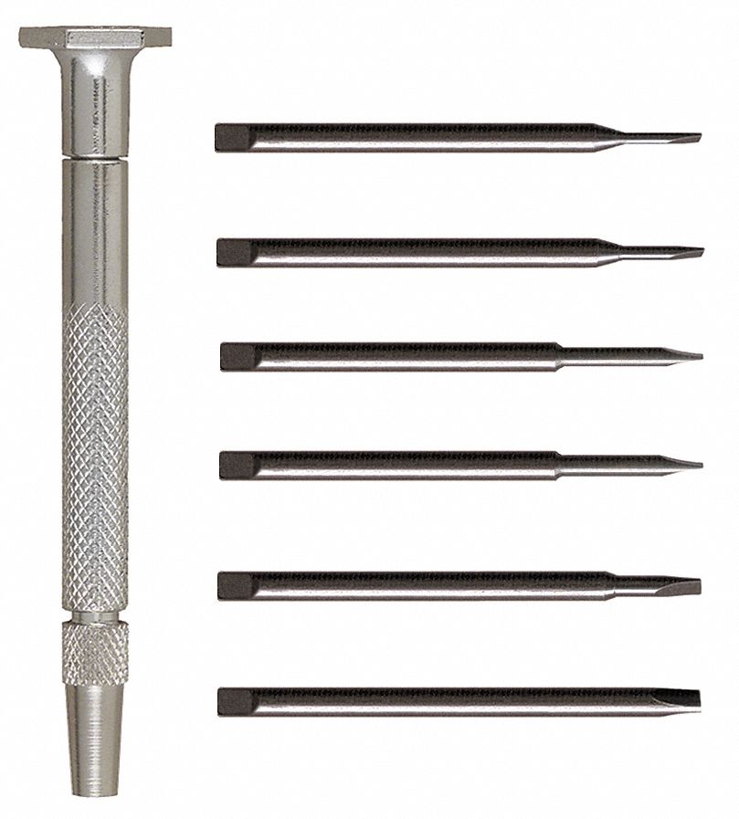 Slotted Screwdriver Set, Jewelers, 7 Pc