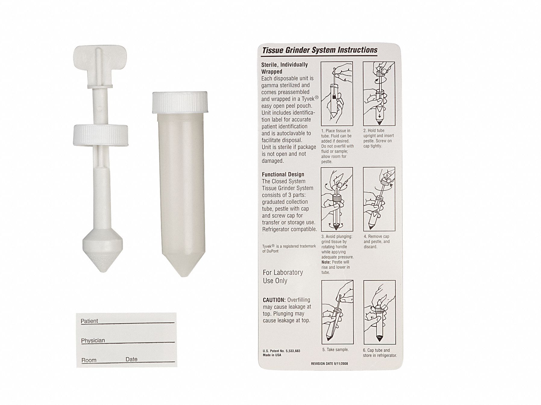 Tissue Grinder, Cs1, Sterile, PK 10