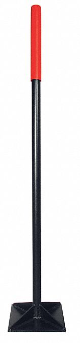 Dirt Tamper, 8x8 In Blade, Handle 43 In