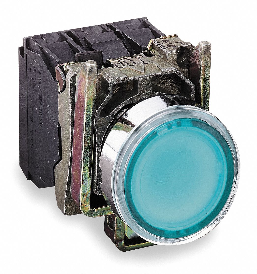 Pushbutton, 22mm, 24VAC/DC, Flush, GR
