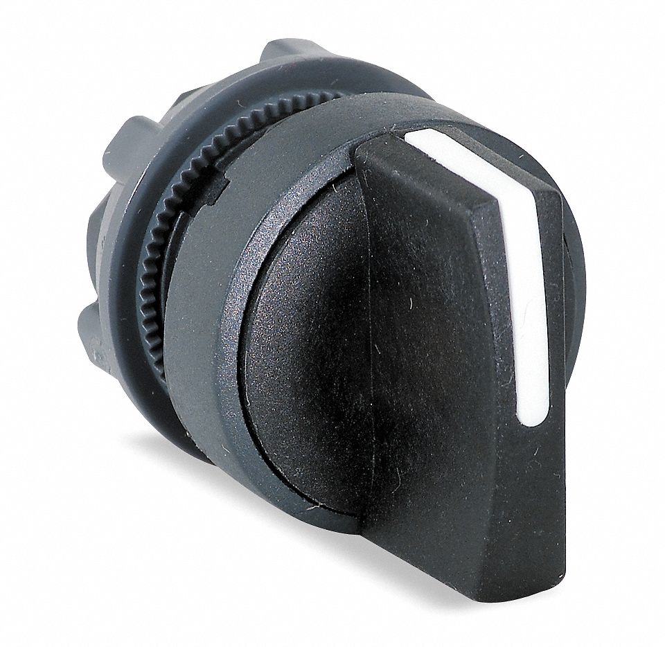Selector Switch, 3 Pos, Maintained, Black