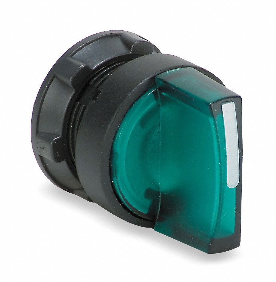 Selector Sw, Illuminated, 2 Pos, Green