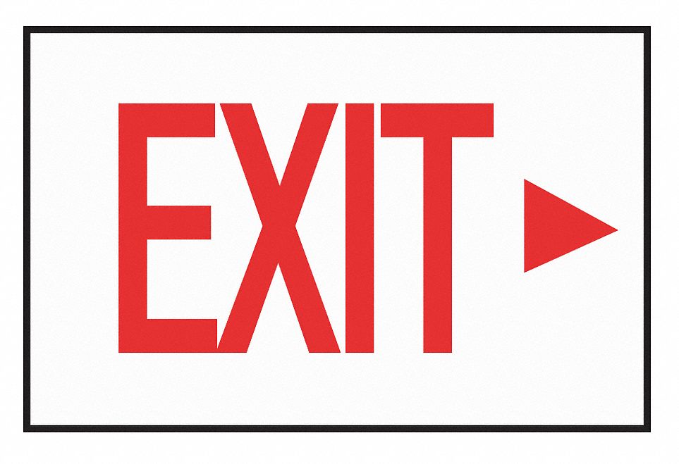 Exit Sign Decal, NWP Series, Arrow Right