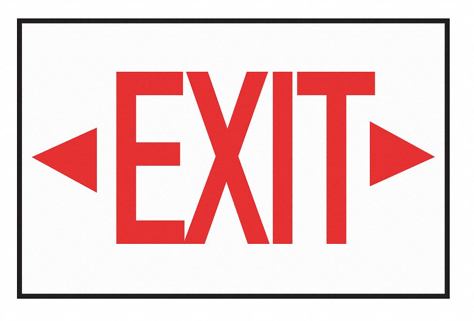 Exit Sign Decal, NWP Series, Arrow Lft Rt