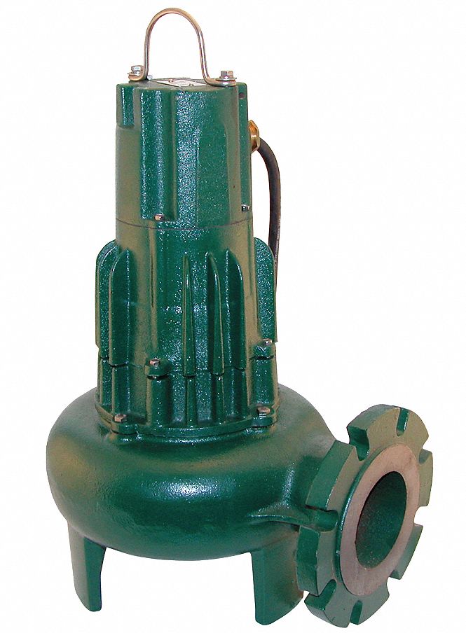 Sewage Pump, 3 HP, 1 Ph, 4 In Flange