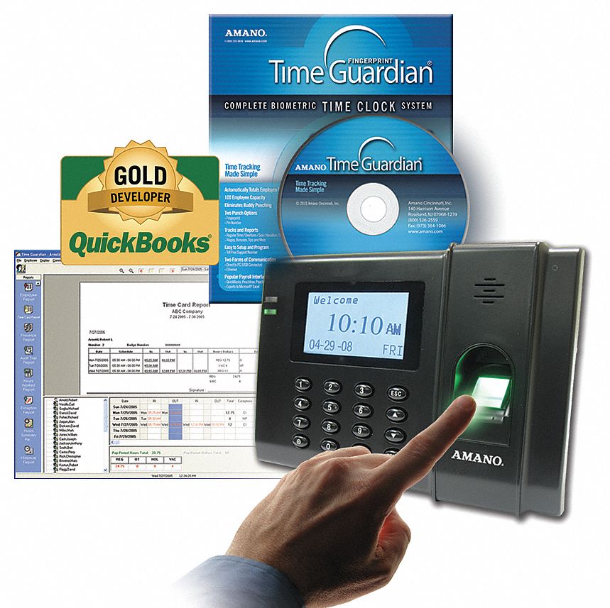 Time Clock, Fingerprint or Pin No. Punch