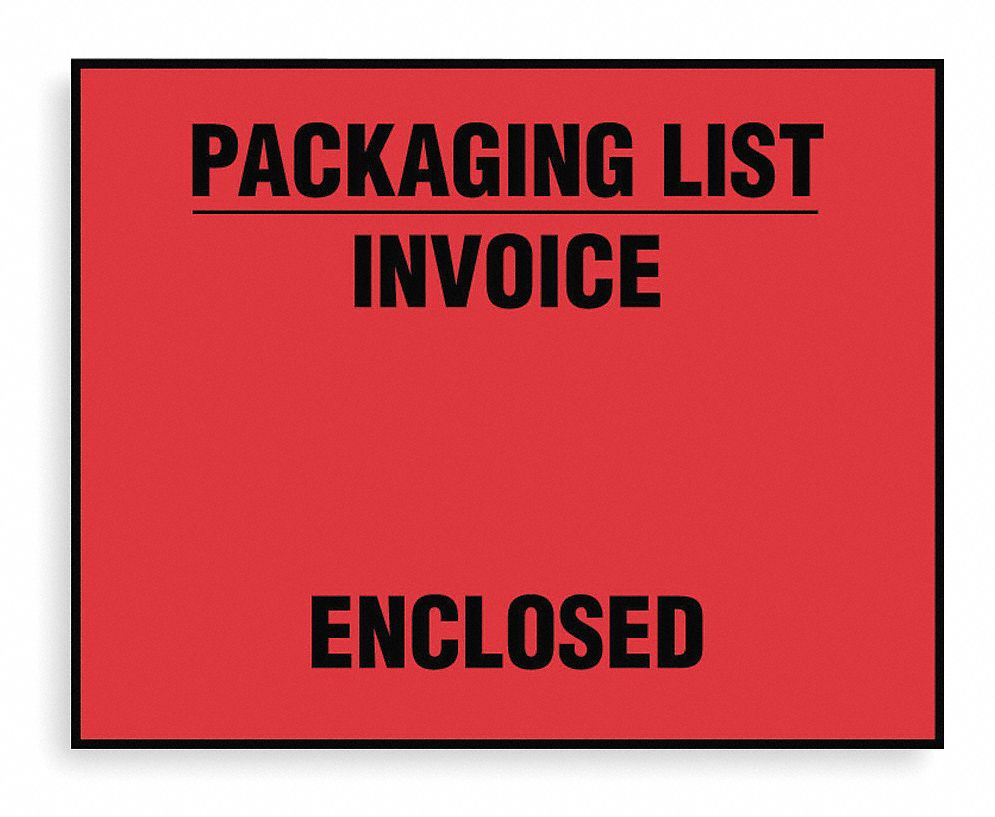 Packing List Envelope, Clear, PK 1000