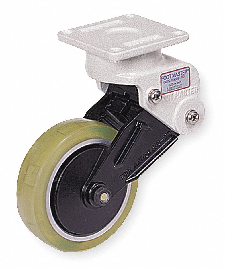 Rigid Plate Shock-Absorbing Caster, Black