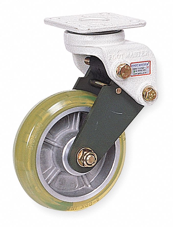 Rigid Plate Shock-Absorbing Caster, Gray
