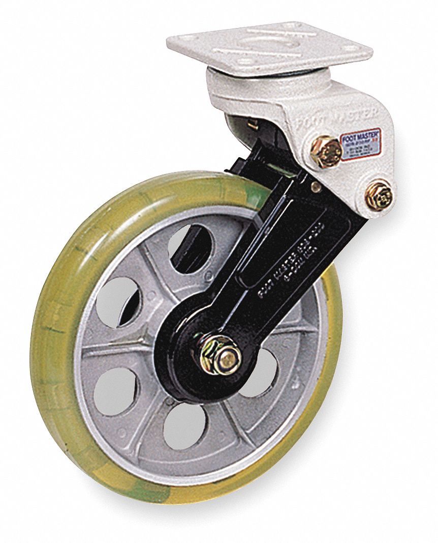 Rigid Plate Shock-Absorbing Caster, Gray