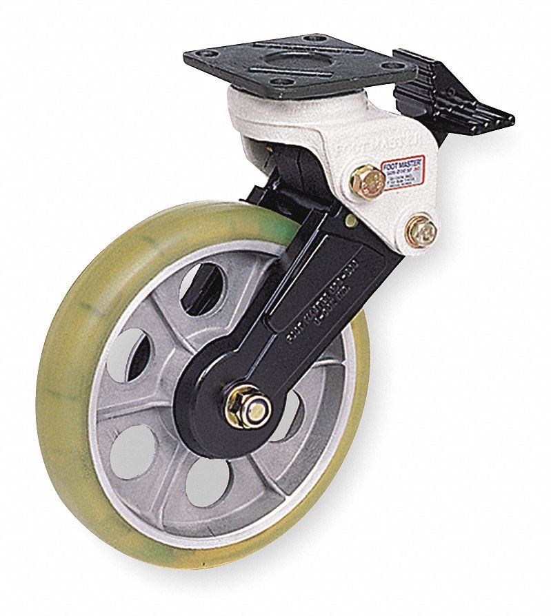 Swivel Plate Shock-Absorbing Caster, Gray