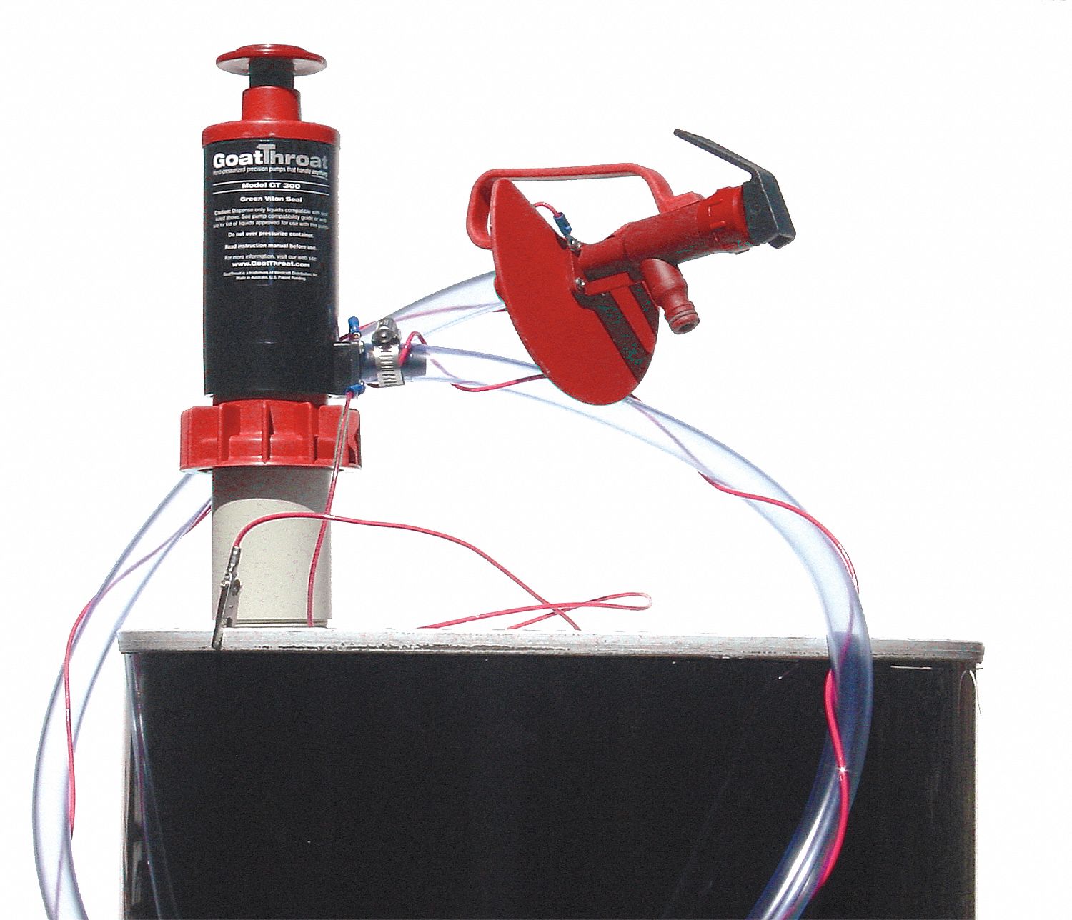 Drum Pump, 10 Ft. PVC Hose, Nitrile Seal