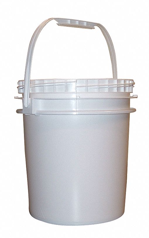Pail, HDPE, Wht, 2.5 gal, screw top, UN
