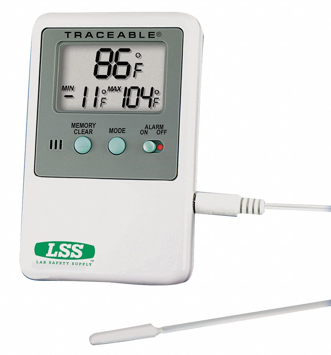 Thermistor Thermometer, -58 to 158F, LCD