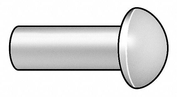 Rivet, Round, 1/16 Dia, 3/16 L, PK1000