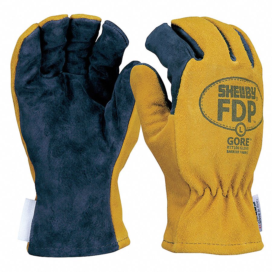 Firefighters Gloves, M, Pigskin Lthr, PR