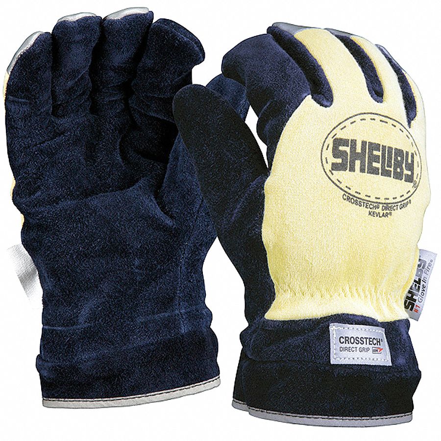 Firefighters Gloves, L, Cowhide Lthr, PR