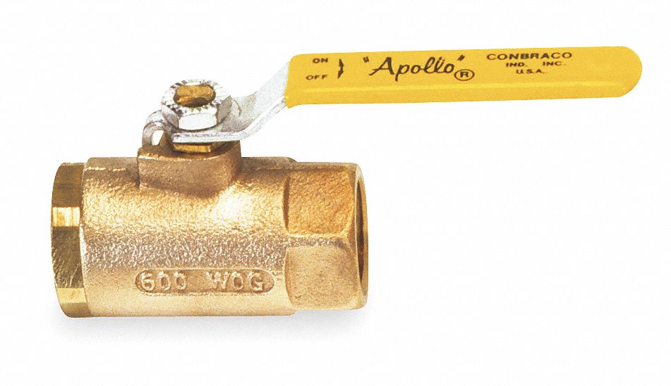 Ball Valve, 1/4 In NPT, Cast Bronze