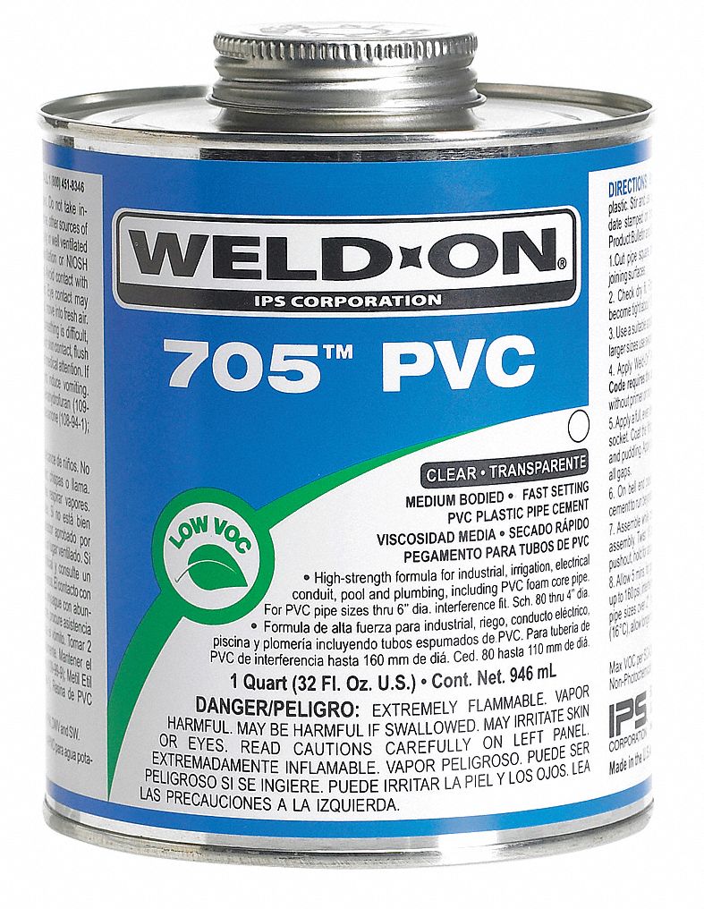 Pipe Cement, Clear, 8 Oz, PVC