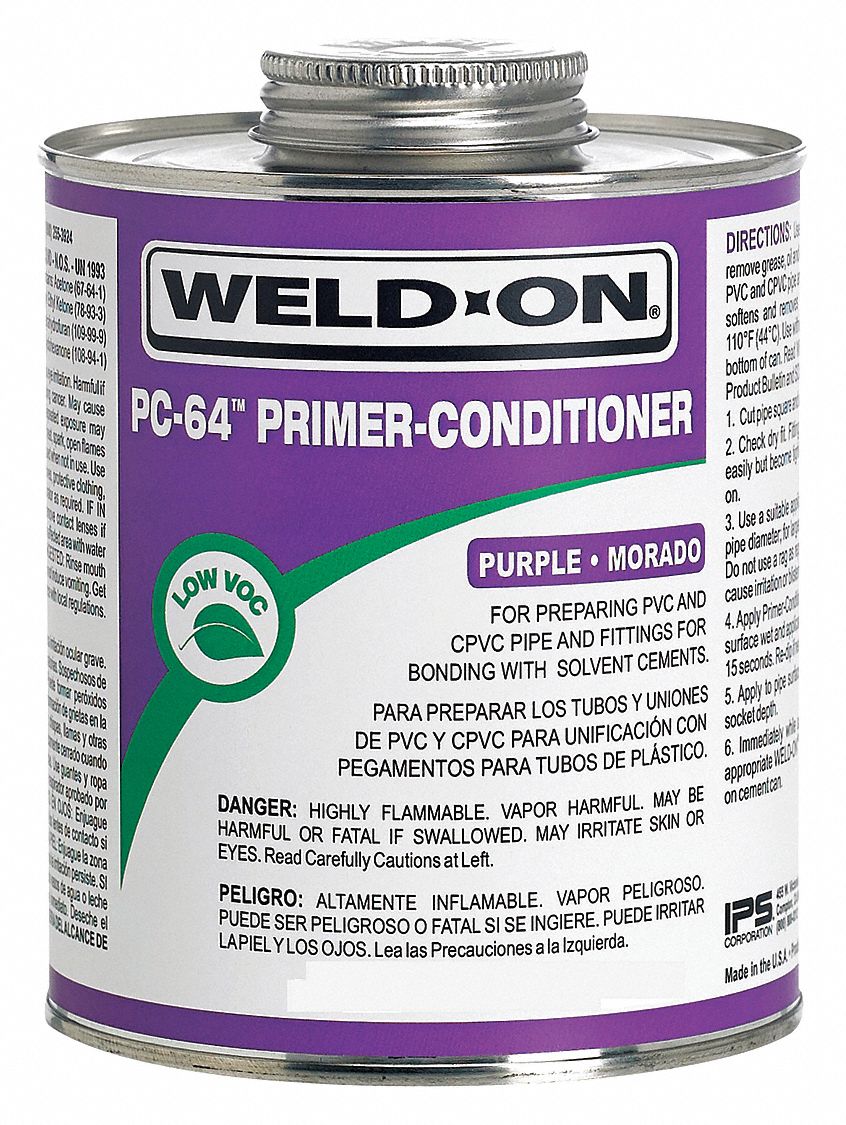 Primer Cleaner, Purple, 16 Oz, PVC and CPVC