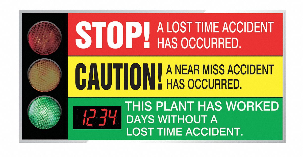 Safety Scoreboard, 36 x 72In, AL/PLSTC, ENG