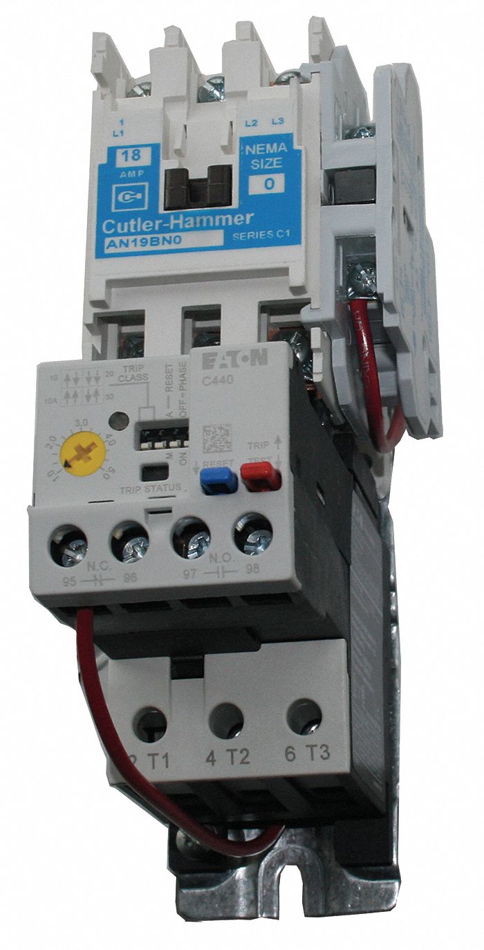 Motor Starter, NEMA, Size 00, 3P, 120V, 9A