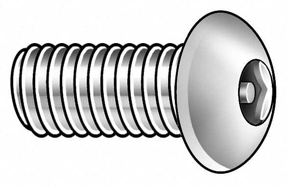 Mach Screw, Btn, 1/4-20 x 3/4 L, PK10