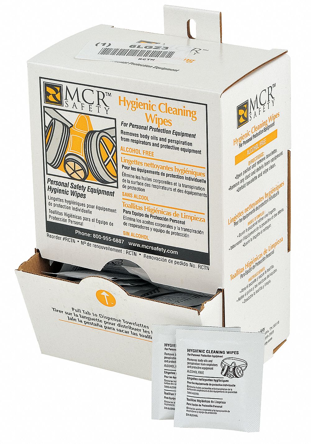 Respirator Wipes, Alcohol Free, PK 100