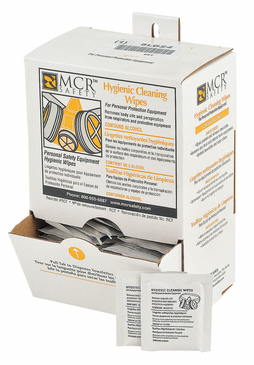 Respirator Wipes, Alcohol, PK 100