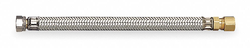 Braided Flex Connector, 3/8x20L, 3/8 Inlet