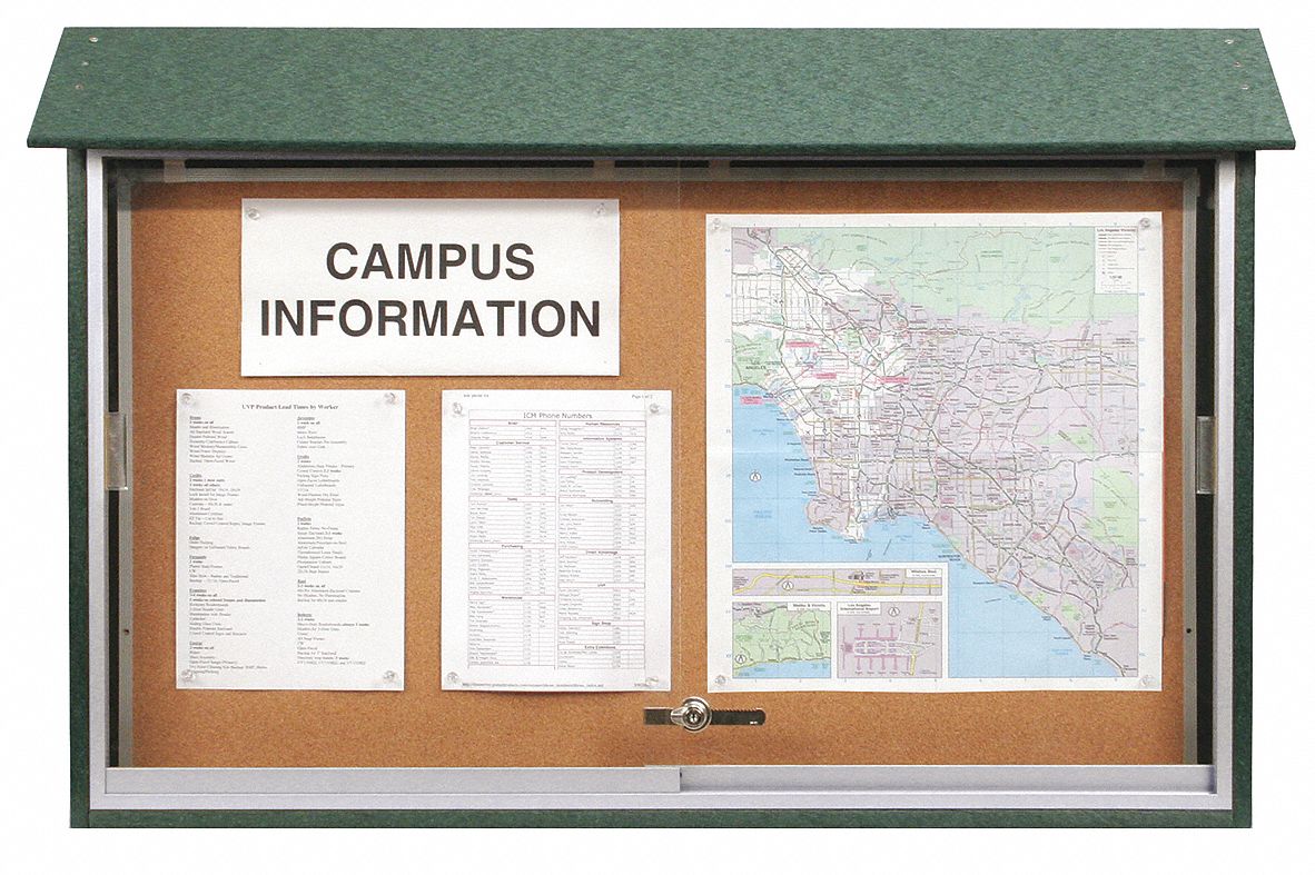 Enclosed Bulletin Board, Tack, 30