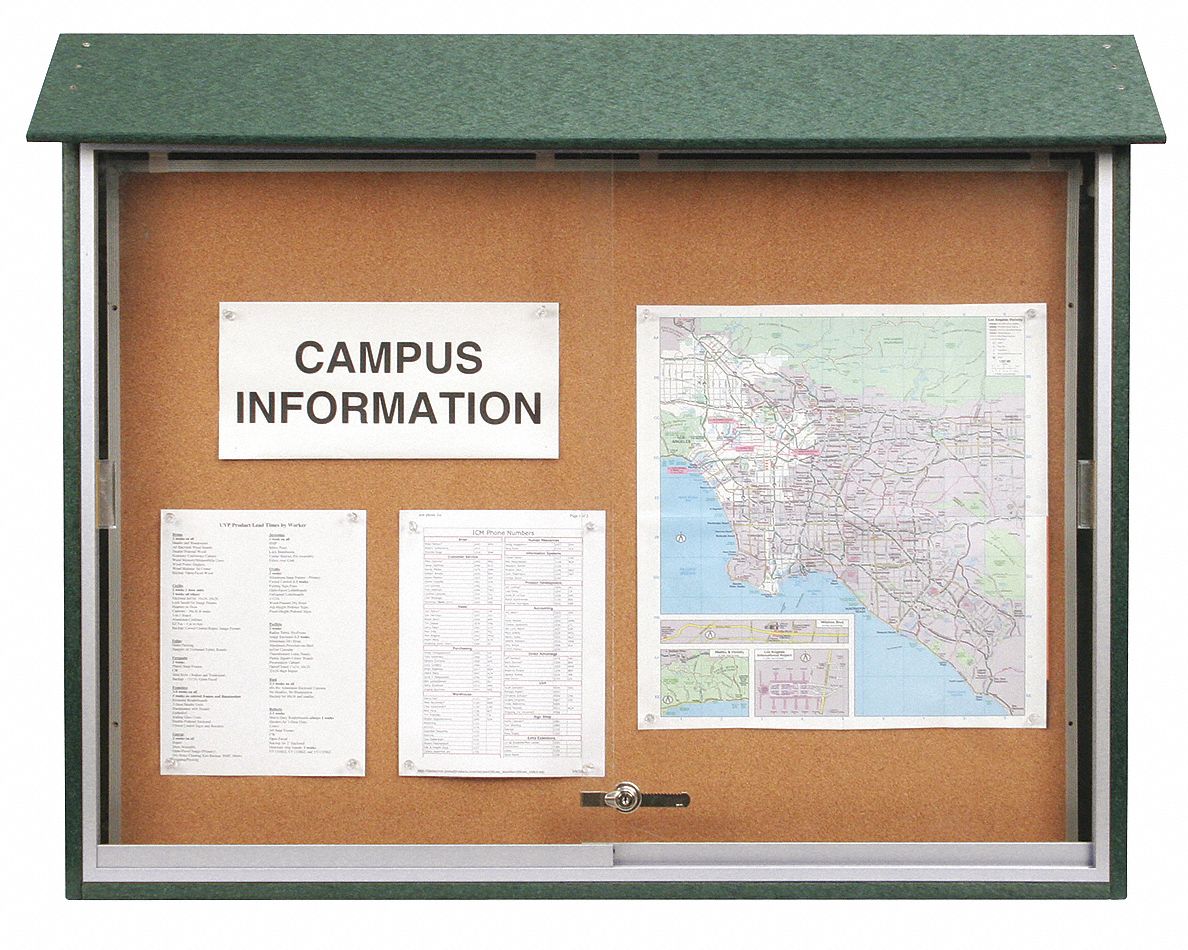 Enclosed Bulletin Board, Tack, 36