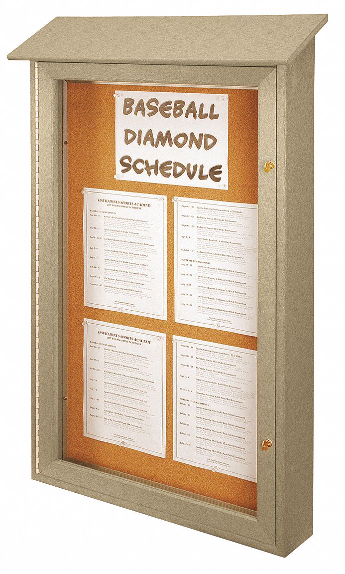 Enclosed Bulletin Board, Tack, 48