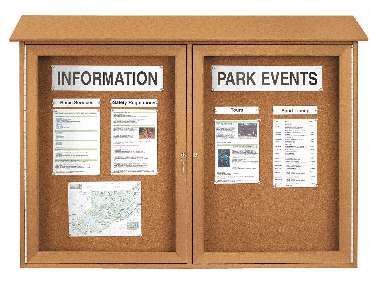 Enclosed Bulletin Board, Tack, 30