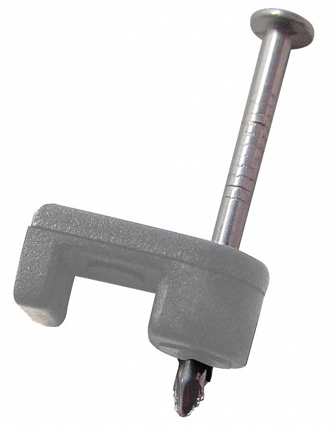Cable Staple, 7/16In, Plastic, Coaxial, Pk15