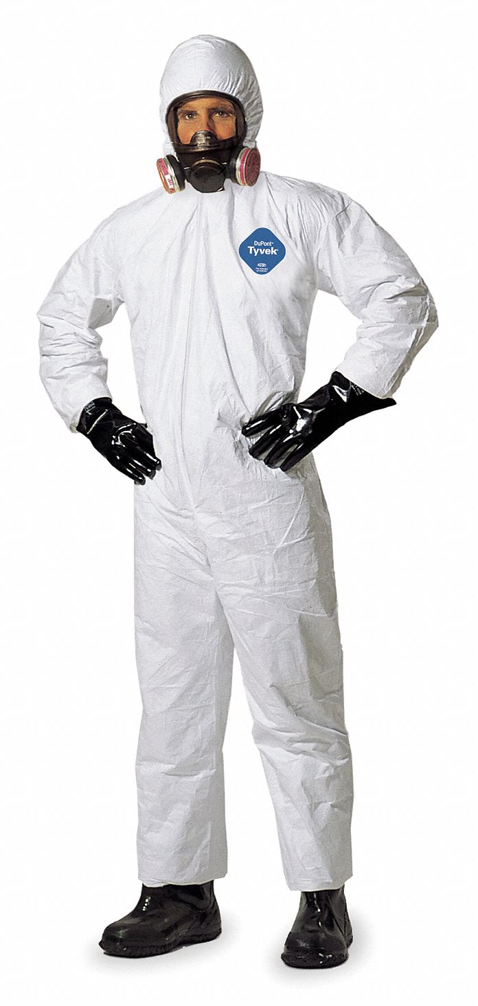 Hooded Tyvek(R), White, Elastic, 2XL, PK 25