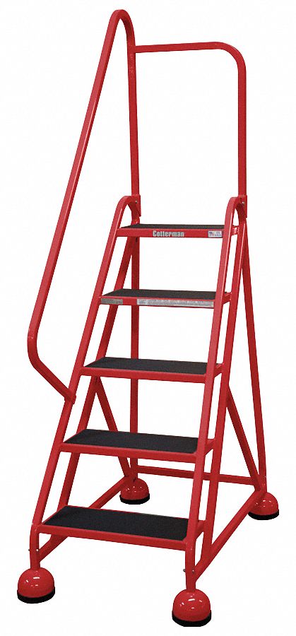 Rolling Ladder, Hndrl, Platfm 45 In H