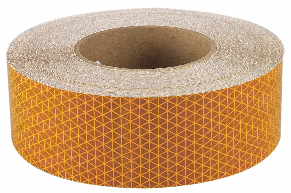 Reflective Tape, W 2 In, SB Yellow