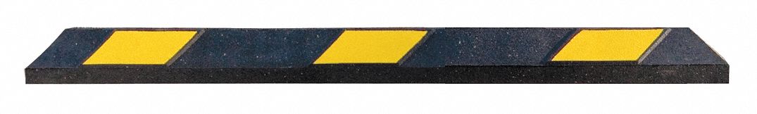 Parking Curb, 6x4x48, Black w/Yellow Tape