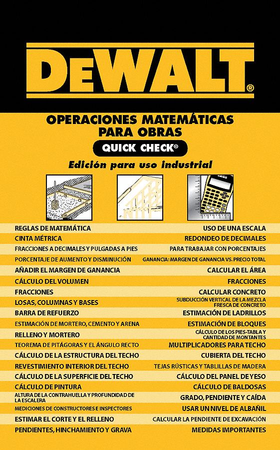 DEWALT Operaciones Matmaticas Para Obras