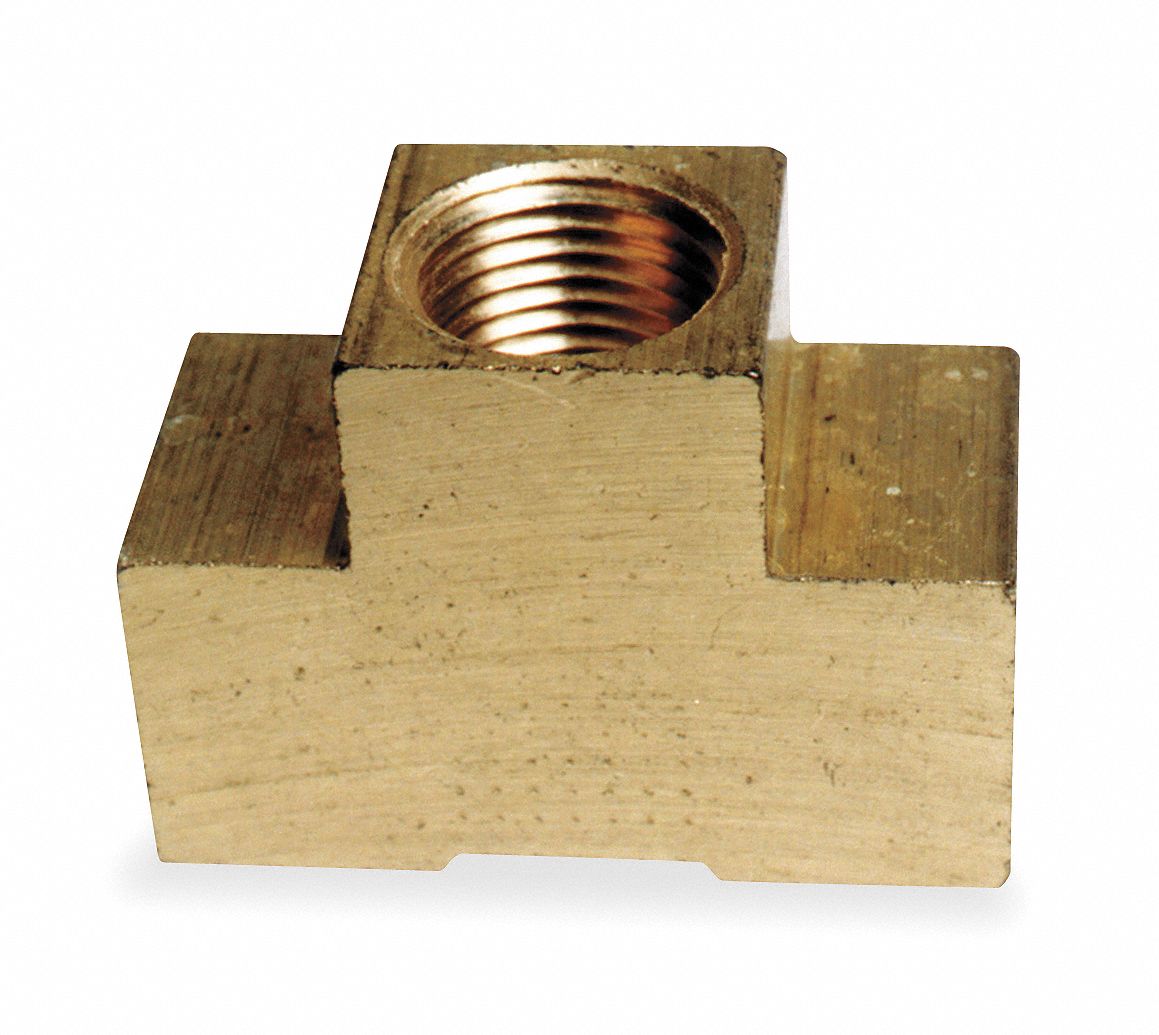 Female Tee, 1/2 In, Brass, PK 10