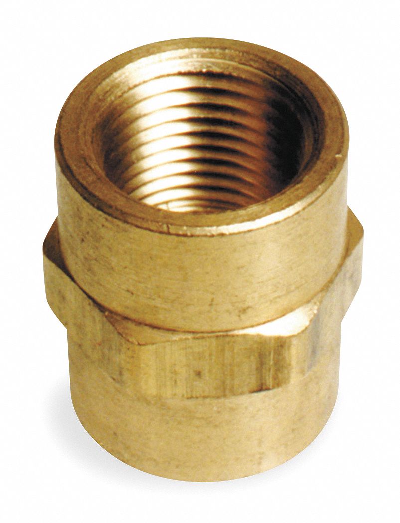 Coupling, 1/2 In, Brass, PK 10