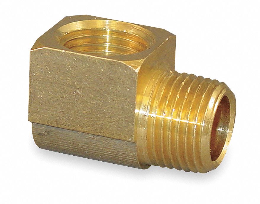 Street Elbow, 90Deg 1/4 In, Brass, PK 10